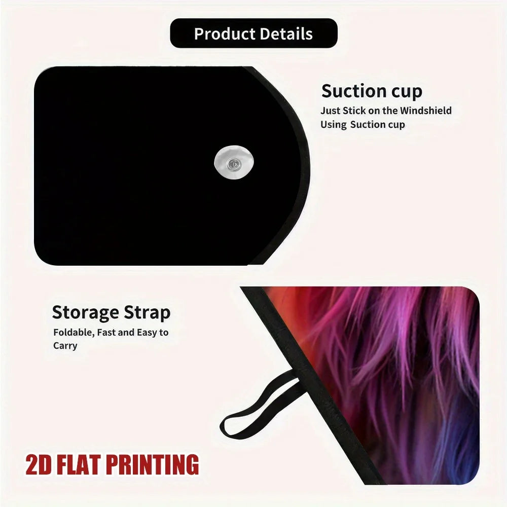 Colorful Lion Car Windshield Sunshade – UV Protection, 100% Polyester Car Windshield Sunshade HIP