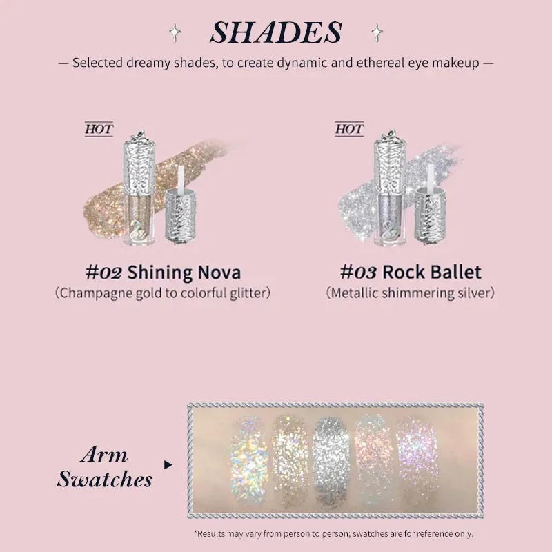 Flower Knows Swan Ballet Liquid Glitter Eyeshadow 4g Liquid Glitter Eyeshadow HIP