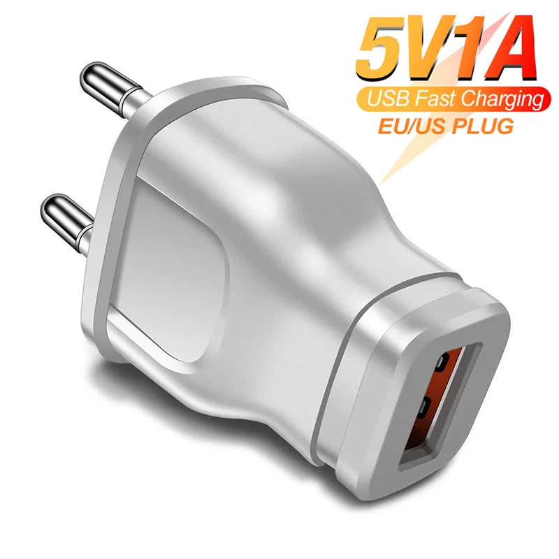 5V/1A Universal USB Wall Charger – US & EU Travel Adapter USB Wall Charger HIP