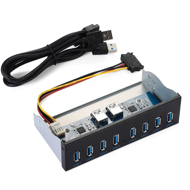 7-8 Port USB 3.0 Front Panel Hub – 5.25" PC Case Bay USB Front Panel Hub HIP