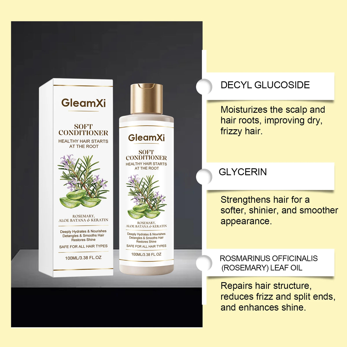 Rosemary Hair Conditioner – Frizz Control, Vitamin E & Shine Hair Conditioner HIP