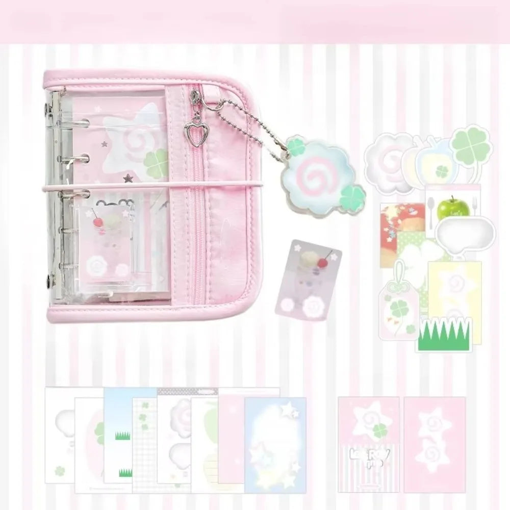 Retro M5 Binder Cartoon Scrapbook – Clover Spiral Notebook Spiral Binder Notebook HIP Pink