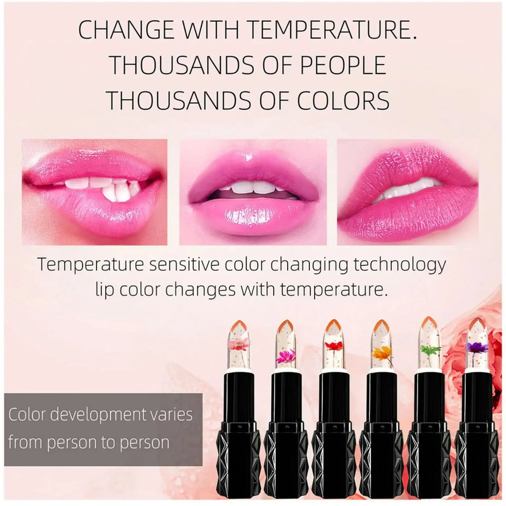 6-Pc Crystal Jelly Color-Changing Lipstick Set – Long Lasting Color-Changing Lipstick HIP
