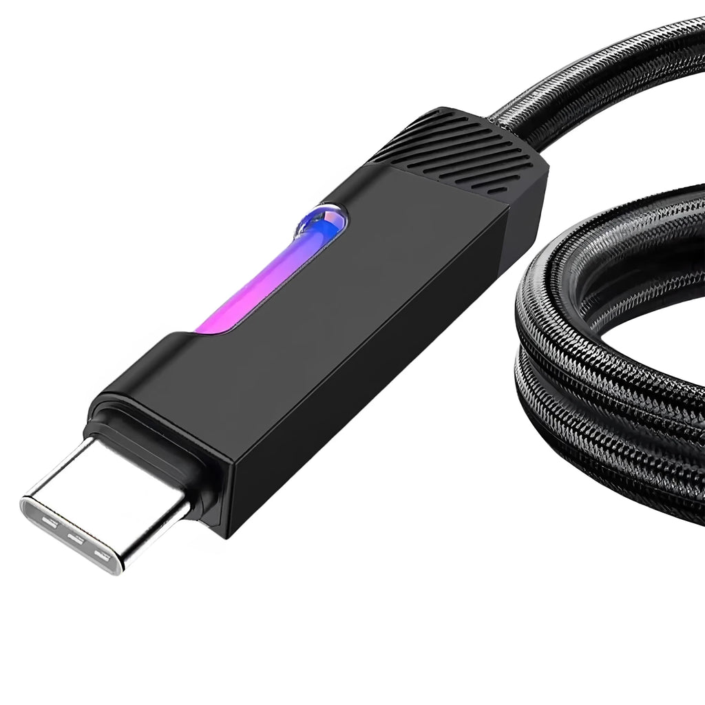 BESY LED USB-C Fast Charging Cable – 3A Braided PD Cord USB-C Charging Cable HIP