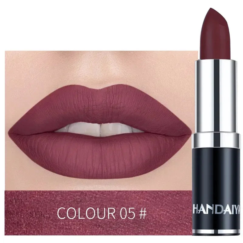 1PC Nude Waterproof Lipstick Matte Pumpkin Color Lipstick Vitamin E Moisturizing Water-Resistant Profissional Lipstick HIP 05