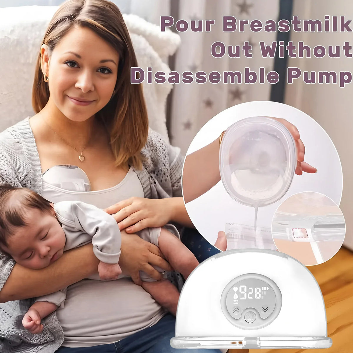 Hands-Free Wearable Electric Breast Pump – USB Rechargeable Wearable Breast Pump HIP