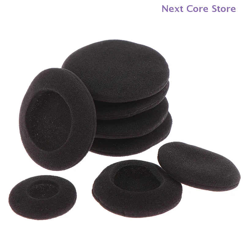 10-Pack Round Foam Ear Pads for Earhook Headphones – 4 Sizes Headphone Ear Pads HIP