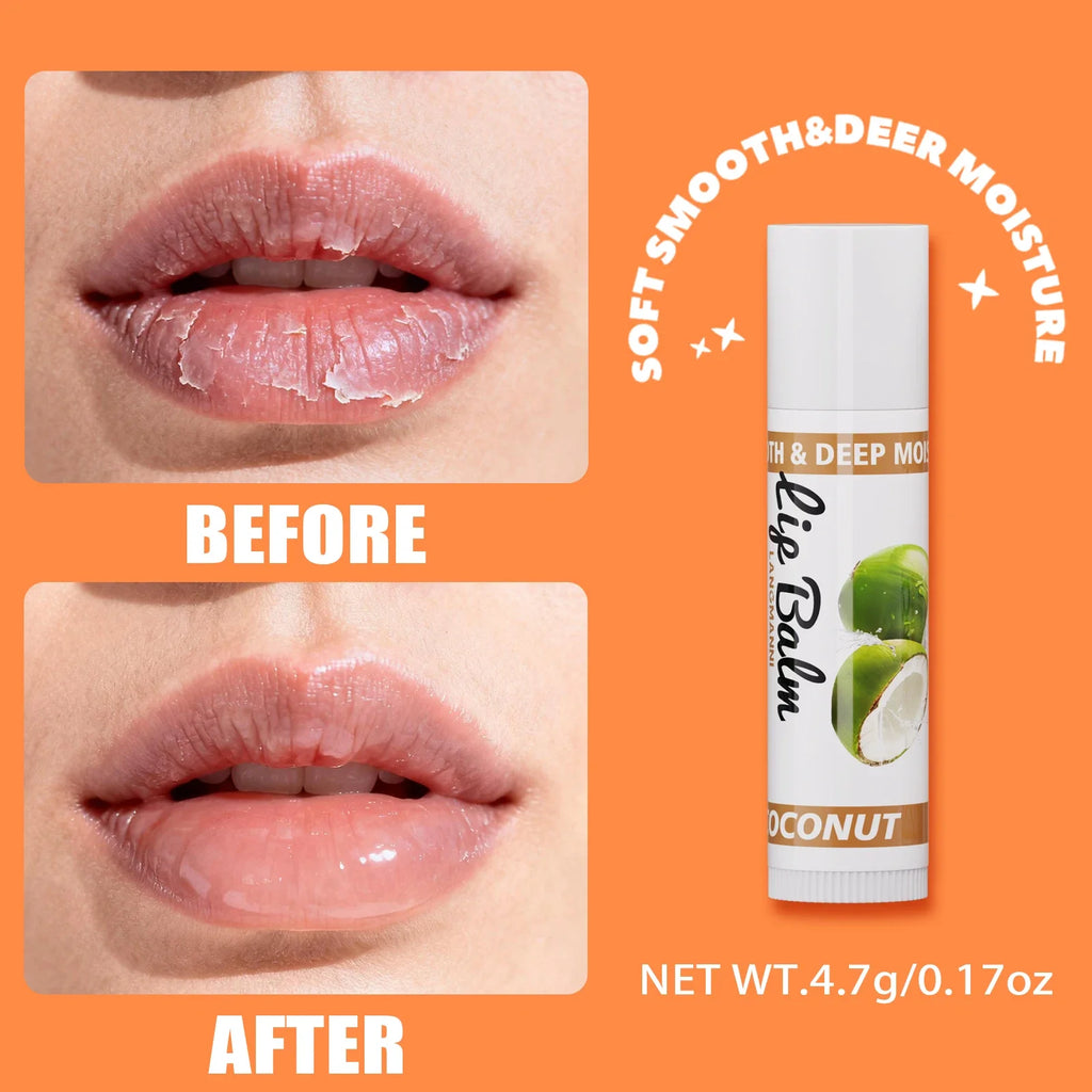 LANGMANNI 12-Flavor Fruit Lip Balm – Hydrating & Moisturizing Fruit Lip Balm HIP