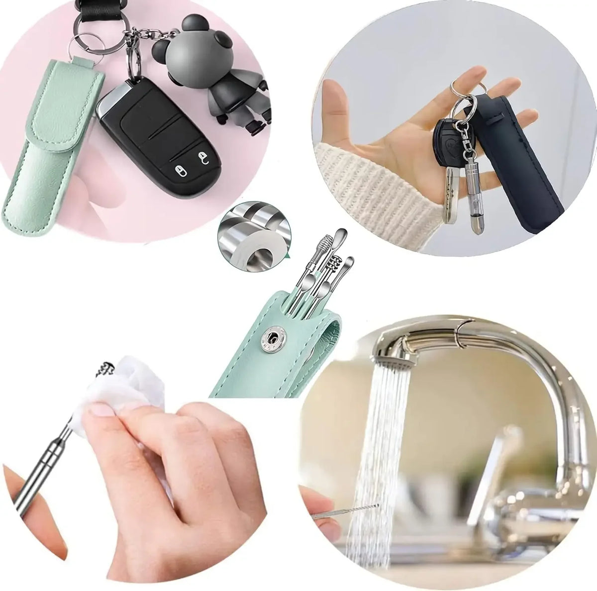 6-Piece Stainless Steel Ear Cleaning Set – Reusable Earpicks Ear Cleaning Kit HIP