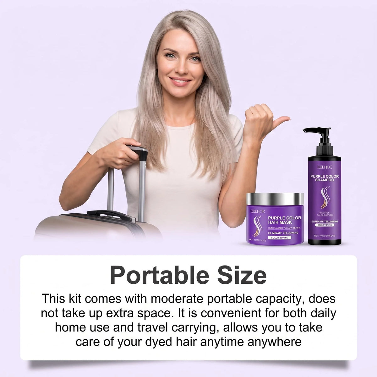 Purple Shampoo & Keratin Hair Mask Set – Color Safe Care Hair Care Bundle HIP