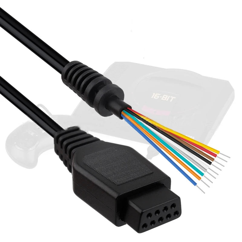 Sega Genesis 2 / Mega Drive 2 Controller Extension Cable 9-Pin Controller Extension Cable HIP