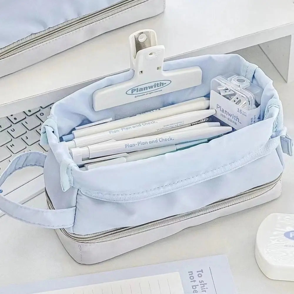 Foldable Double Layer Pencil Case – Large Capacity Pen Bag Pencil Case HIP