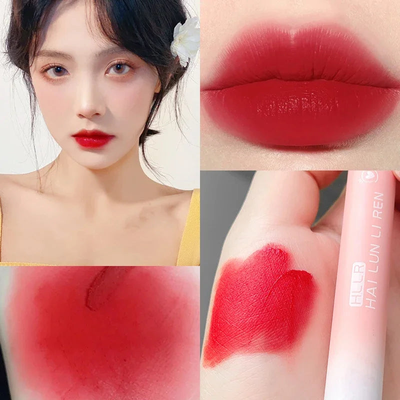 Matte Lipstick Lip Gloss Light Thin Texture Lips Tint Long Lasting Lip Mud White Peach Lip Glaze For Lips Women Cosmetic HIP 03
