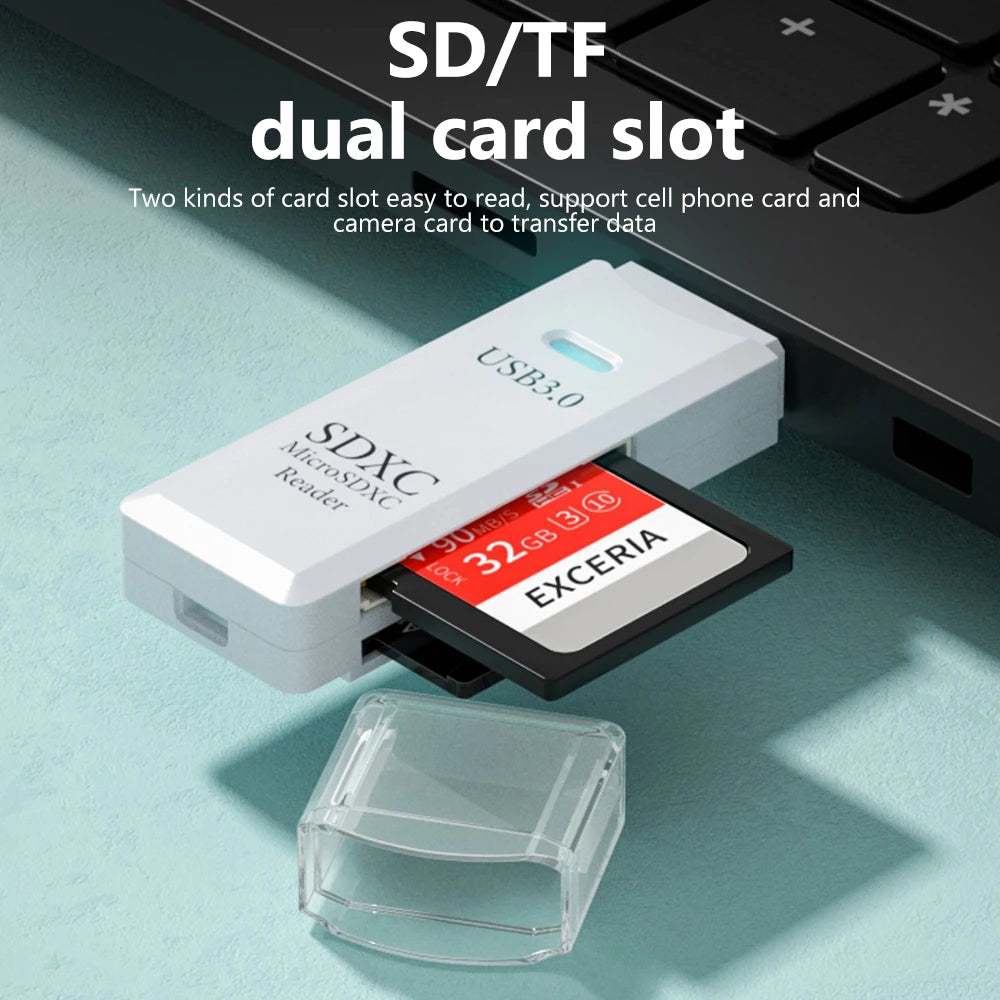2-in-1 USB 3.0 Micro SD & TF Card Reader Adapter for PC USB Card Reader HIP