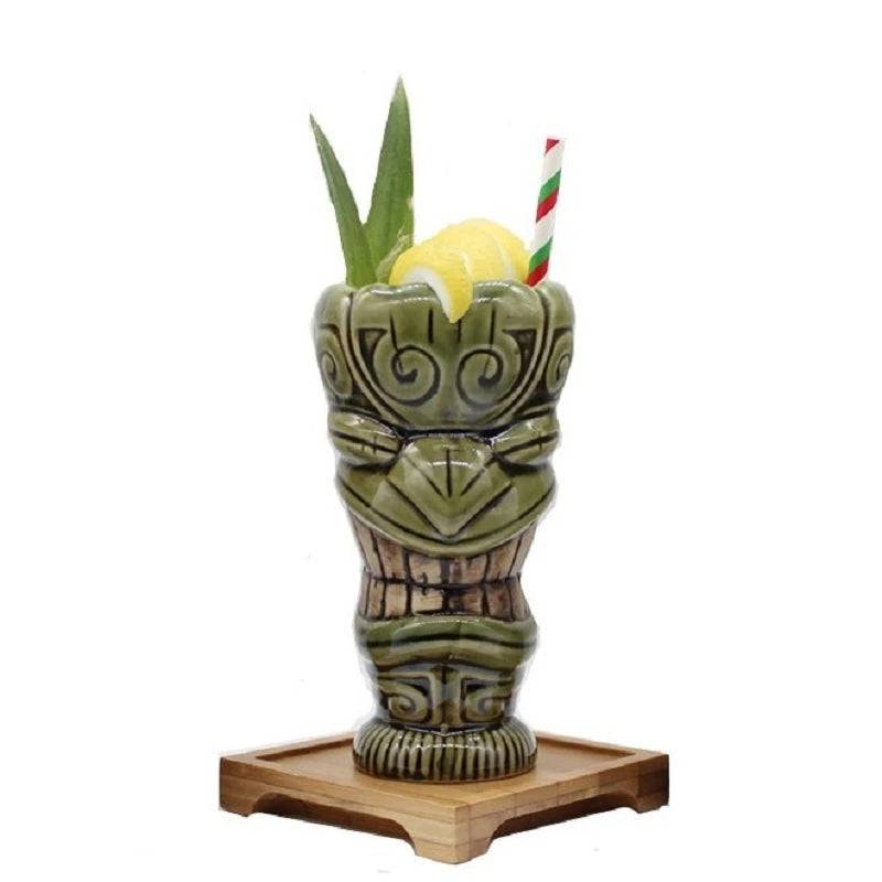 470ml Hawaii Ceramic Tiki Mug – Porcelain Beer & Cocktail Cup Ceramic Tiki Mug HIP