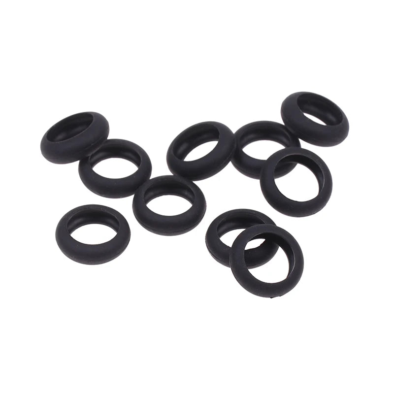 10-Pack Silicone Earphone Shell Cover Rings – 14mm Black Earphone Accessories HIP one size