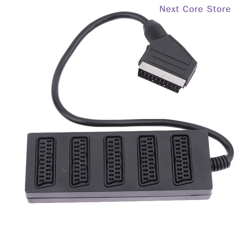21-Pin SCART 5-Way Splitter | 1 Male to 5 Female Adapter SCART Splitter Adapter HIP