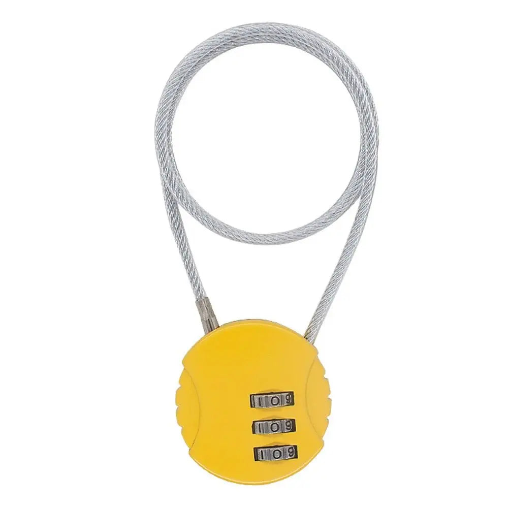 Wire Rope Digit Combination Padlock – Motorcycle Helmet Lock Combination Cable Lock HIP Yellow