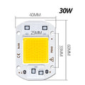 COB LED Chip Lamp Bead 20W 30W 50W LED Module 220V 110V Smart IC No Need Driver For DIY Flood Light Spotlight Led Matrix Outdoor HIP Warm White 110V 30W COB