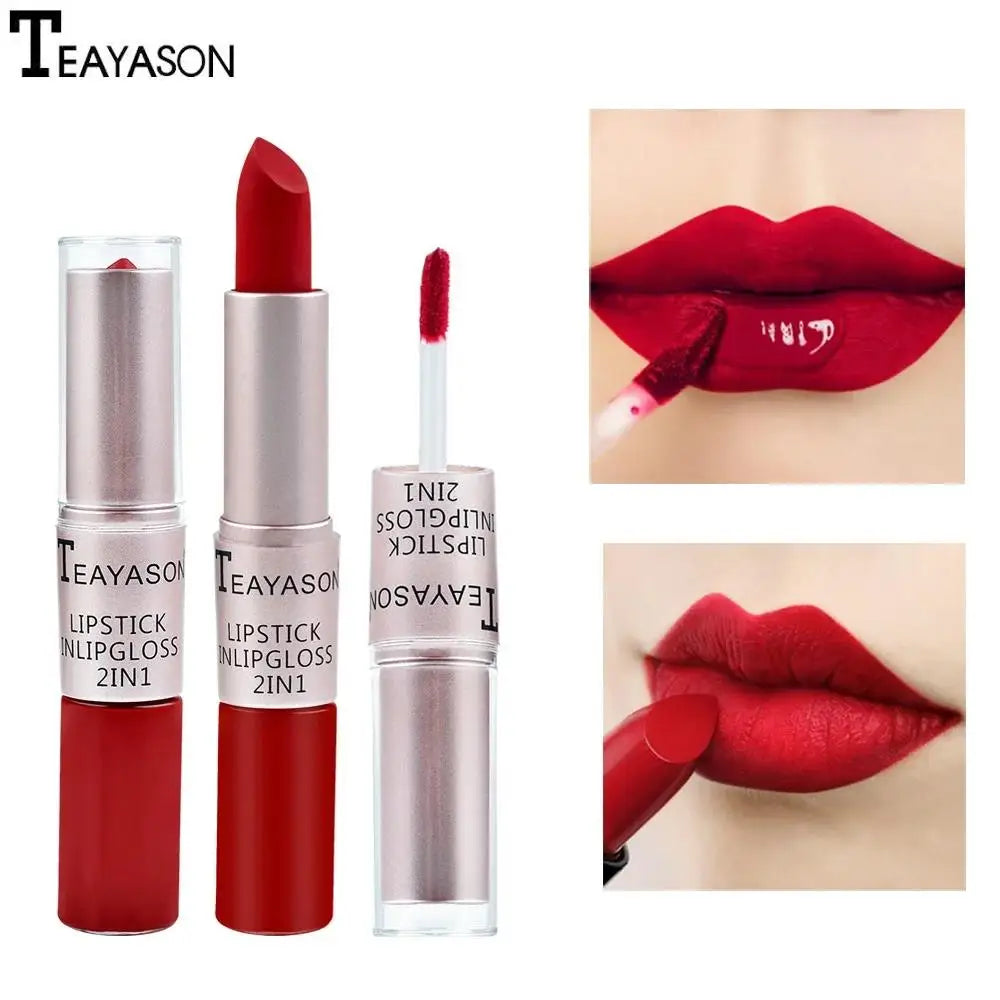 TEAYASON 2-in-1 Matte Liquid Lipstick & Lip Gloss – 12 Shades Liquid Lipstick HIP