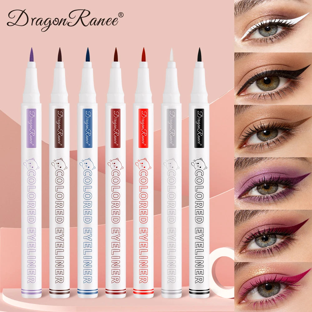 10 Colors Cute Kitten Colored Liquid Eyeliner Pen Quick-Dry Waterproof Eye Liner for Beginners Vibrant Long-Lasting Eye Makeup HIP