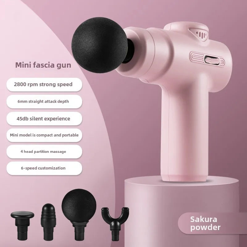 4-Head USB Mini Massage Gun – Portable Muscle Massager Mini Massage Gun HIP Pink China Mainland