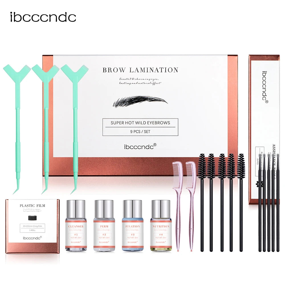 Pro Brow Lift Perming Eyebrow Lifting Brow Lamination Kit with Cling Film Nutrition Keratin Perming Lotion for Home Use HIP army green