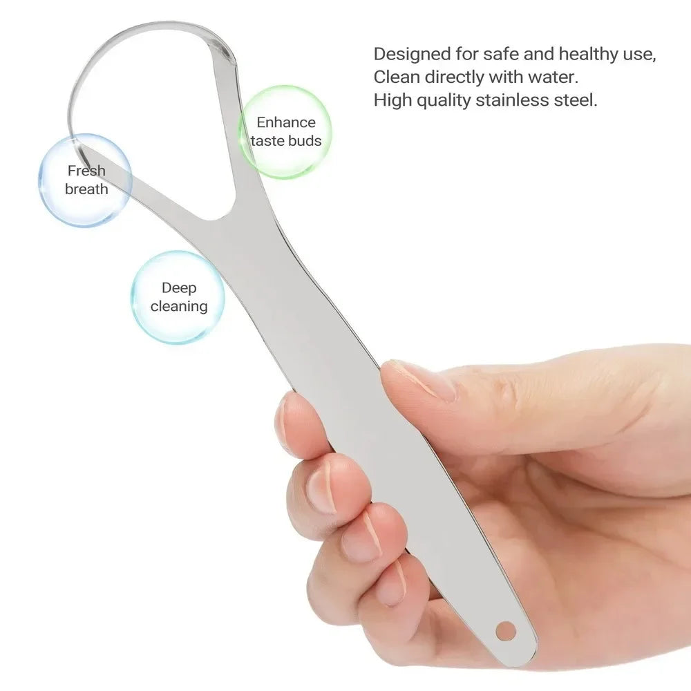 Stainless Steel Tongue Scraper – Fresh Breath Oral Hygiene Tongue Scraper HIP
