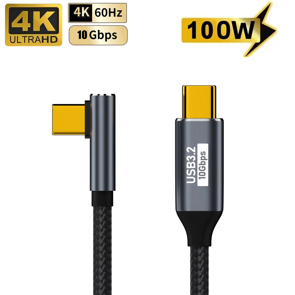 100W USB-C Cable 10Gbps 4K@60Hz Fast Charging Type-C to C USB-C Charging Cable HIP