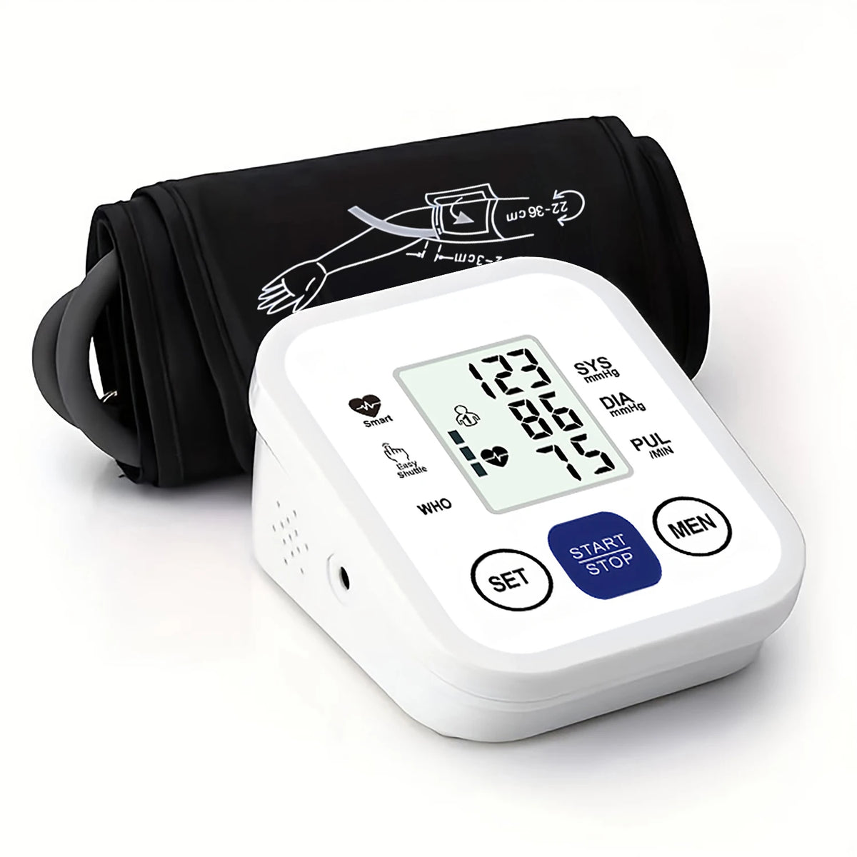 Fireurus Digital Upper Arm Blood Pressure Monitor | Heart Rate Blood Pressure Monitor HIP White