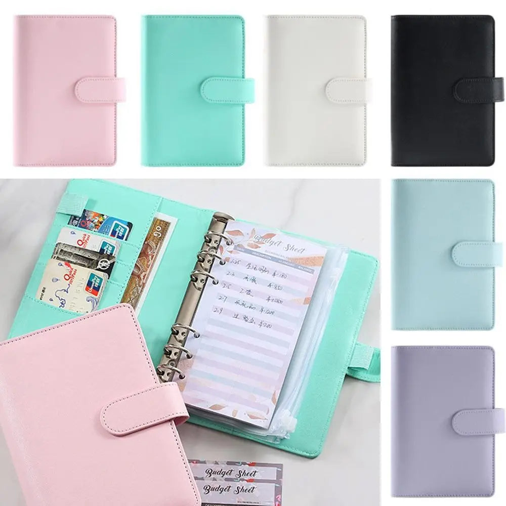 A6 Cash Budget Planner Binder | PU Leather & Zipper Envelopes Budget Planner Binder HIP