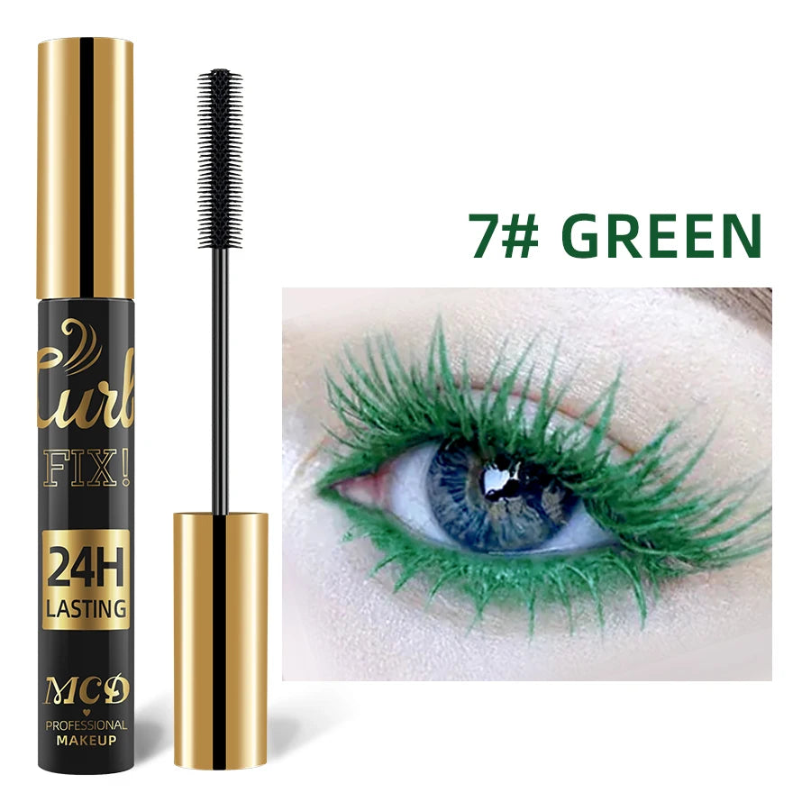 5D Waterproof Mascara Vibrant 9 Color-Lasting Curl Ink Formula -Eyeliner Extension Blue Green Black Eye Makeup Cosmetic HIP 7
