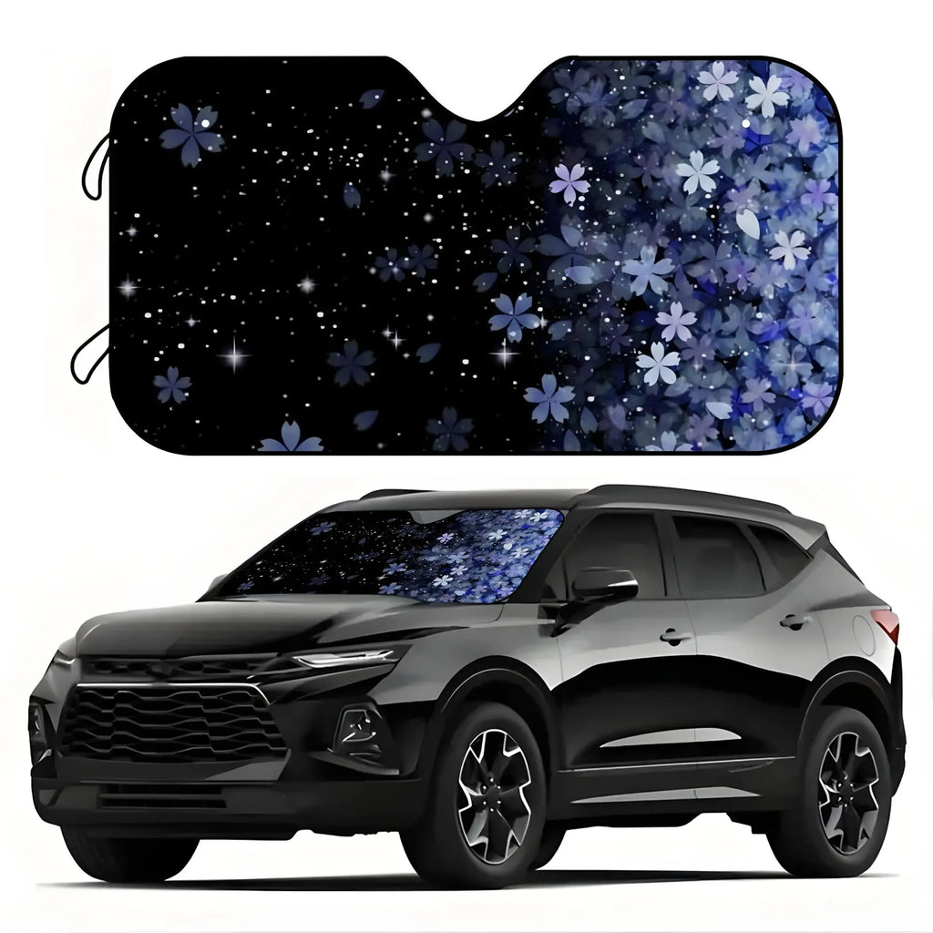 Blue Cherry Blossom Car Sunshade – UV Block Windshield Protector Car Windshield Sunshade HIP