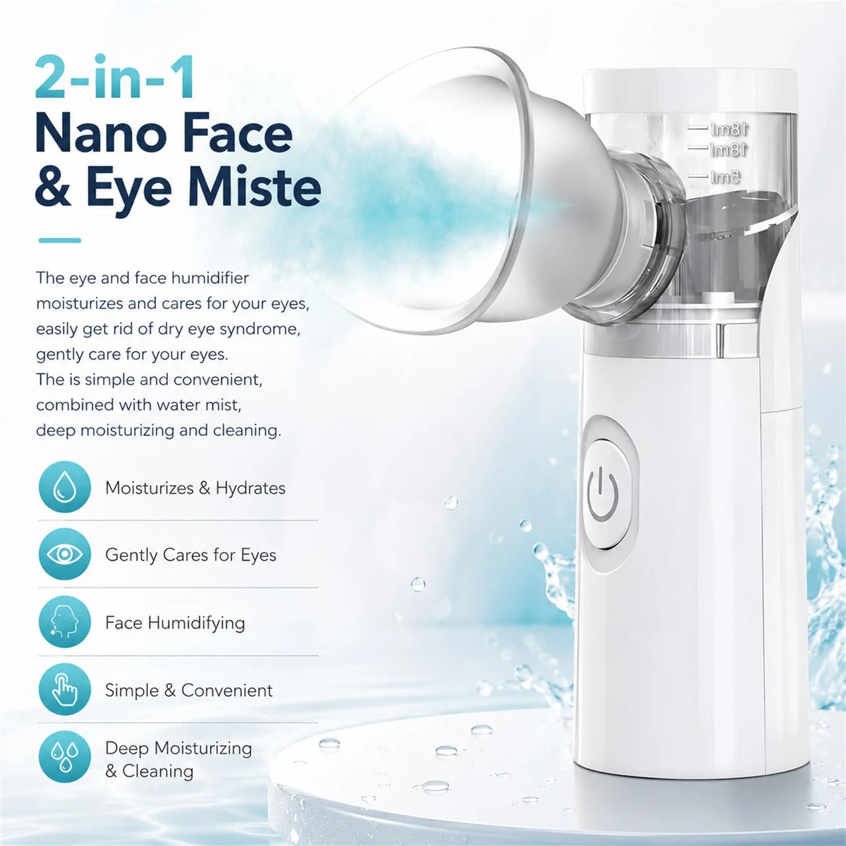 Portable Eye Mist Sprayer – Face & Eye Moisturizing Steamer Eye Mist Sprayer HIP