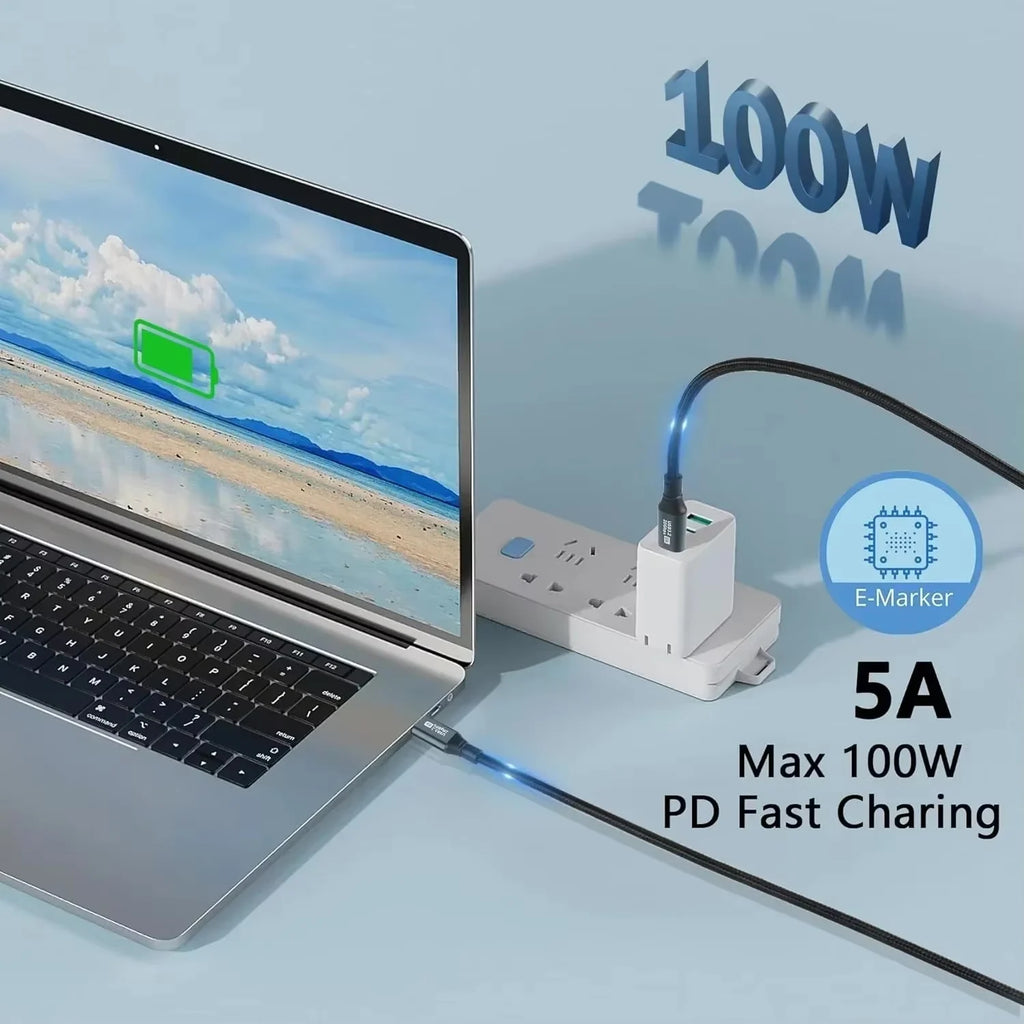 USB-C to USB-C 100W PD Cable – 20Gbps 8K Video USB 3.2 USB-C Charging Cable HIP