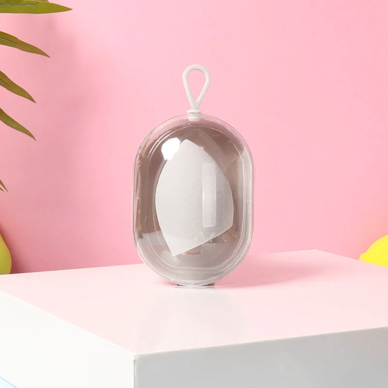 Cosmetic Egg With Storage Box Beauty Sponge Stand Storage Case Dry And Wet Powder Puff Box Puff Case With Make Up Egg HIP grey