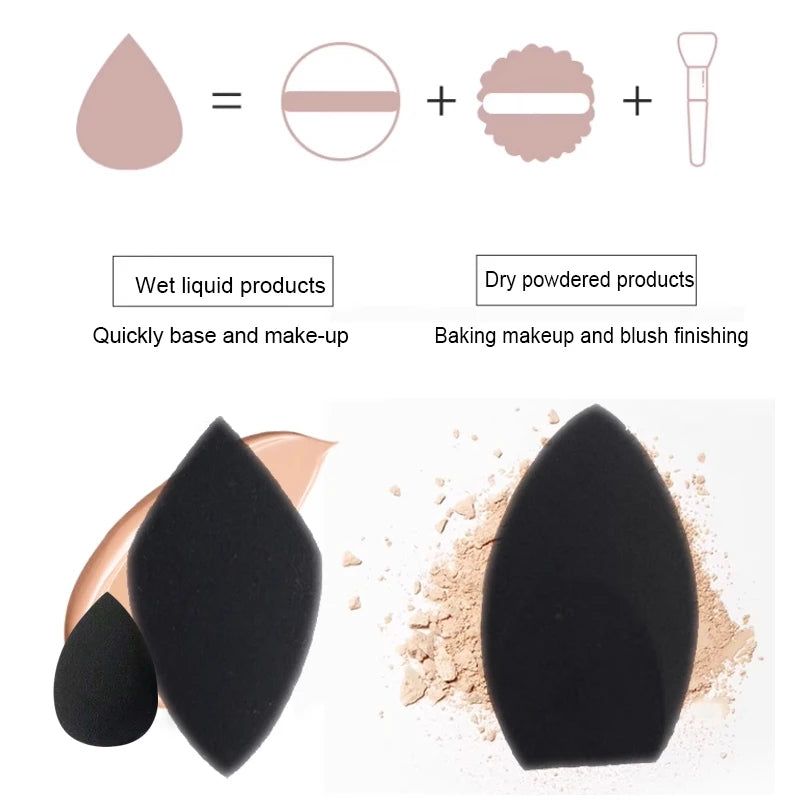 2-Pack Black Beauty Sponge Egg – Latex-Free Makeup Blender Makeup Blender Sponge HIP
