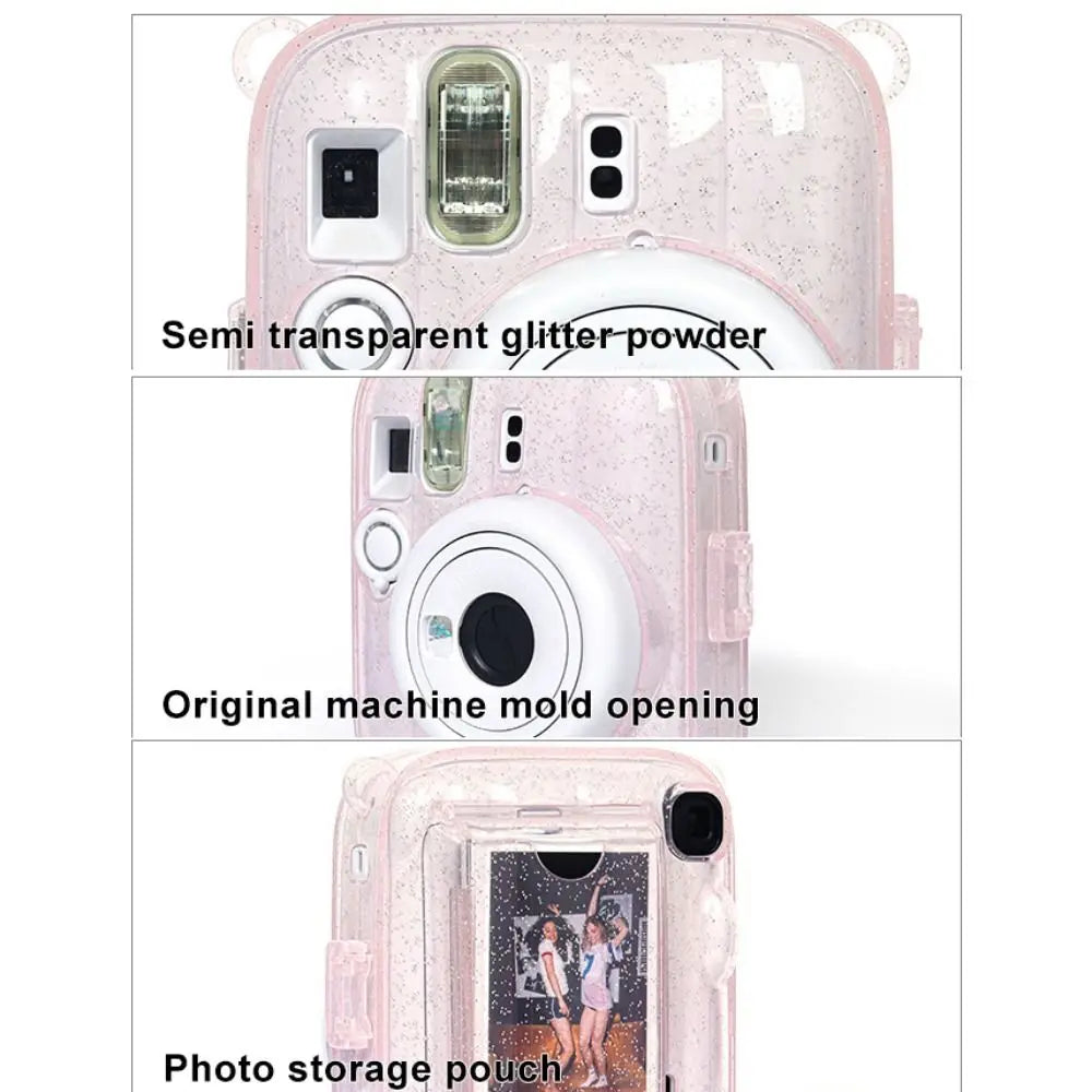 Glitter Instax Mini 13 Case 3-in-1 | Crystal Cover & Strap Camera Case HIP