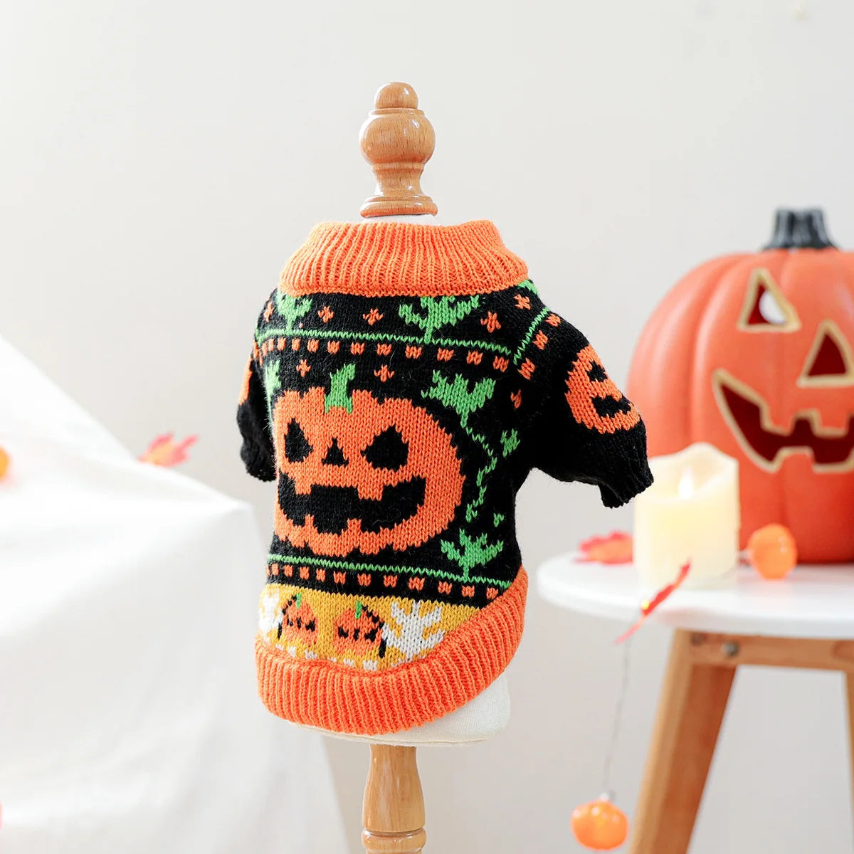 Halloween Pumpkin Knit Pet Sweater – Dogs & Cats | HIP Pet Halloween Sweater HIP