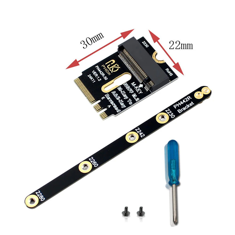 M.2 A+E to M-Key NVMe SSD Adapter Card – PCIe 4.0 NVMe SSD Adapter Card HIP As Photo