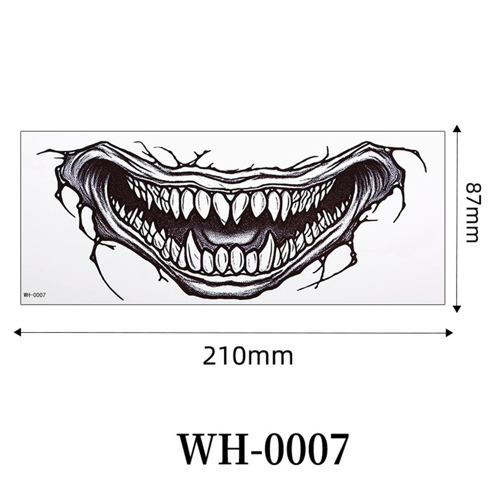 Big Mouth Tattoo Stickers 3D Creepy Lip & Body Decals for Party Makeup Horror DIY Fake Wounds & Scars For Halloween Party Tool HIP 07