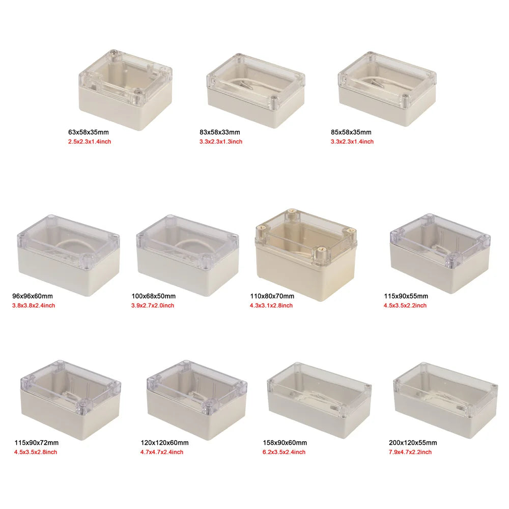 IP65 Waterproof ABS Junction Box – Transparent Cover Outdoor Waterproof Enclosure Box HIP