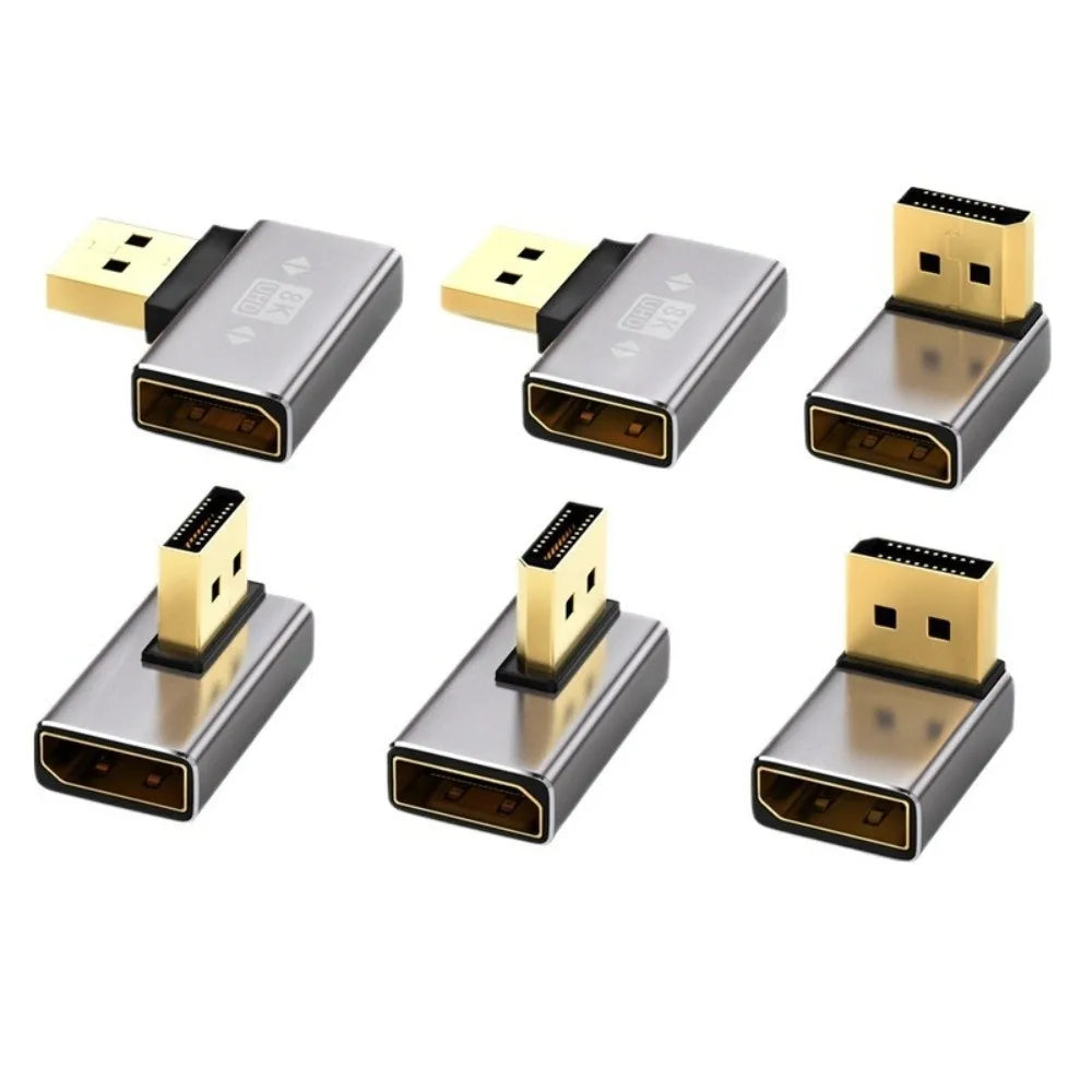 8K 60Hz DisplayPort 90° Adapter – DP 1.4 L-Shape Converter DisplayPort Adapter HIP