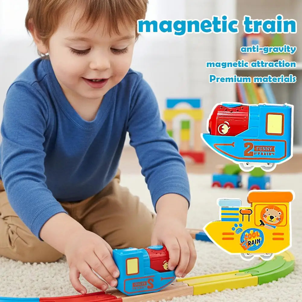 Magnetic Track Car Toy for Kids DIY Building Blocks Magic Railway Set STEM Educational Electric Train Racing Toy Boys Gift HIP