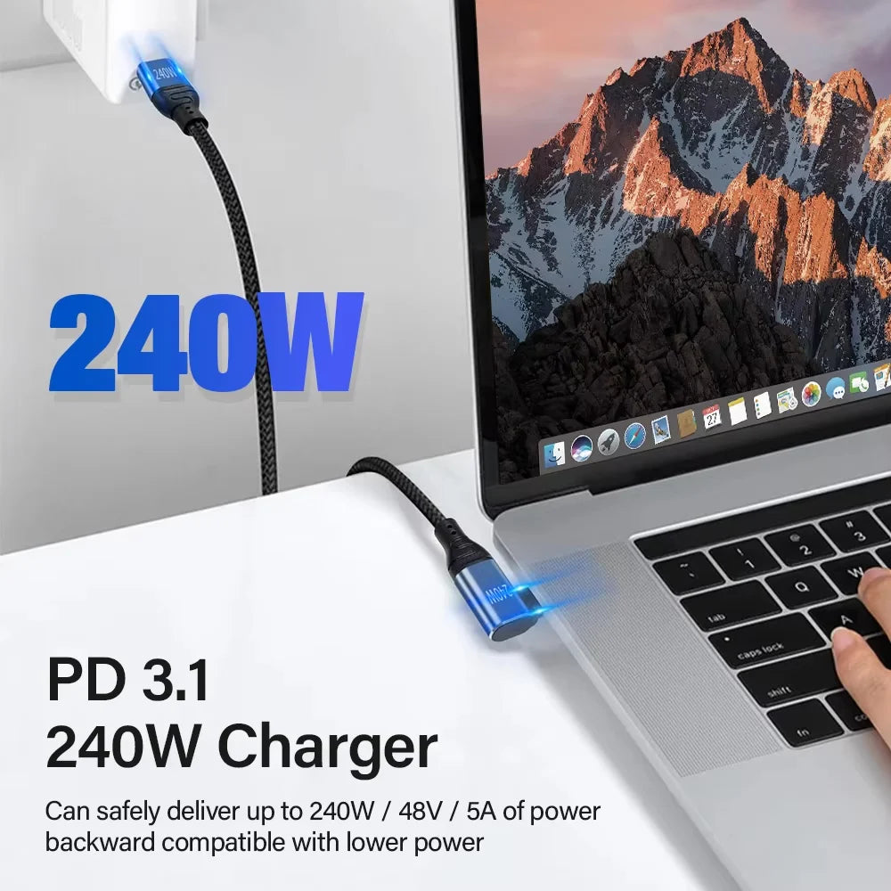 240W USB-C Fast Charging Cable PD3.1 Braided – 2m & 3m USB-C Charging Cable HIP