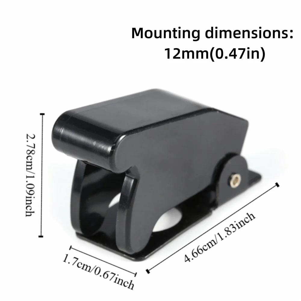 5-Pack Toggle Switch Safety Flip Cover Guards – 12mm Black Toggle Switch Guard HIP