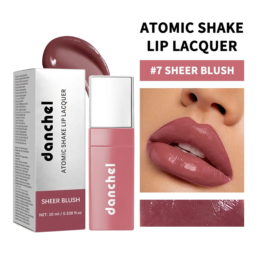 Lip Stain High-Shine Longwear Lipstick Long Lasting Lip Gloss Liquid Lipstick Makeup Lip Oil Lip Tint Gifts Makeup HIP 7Sheer Blush