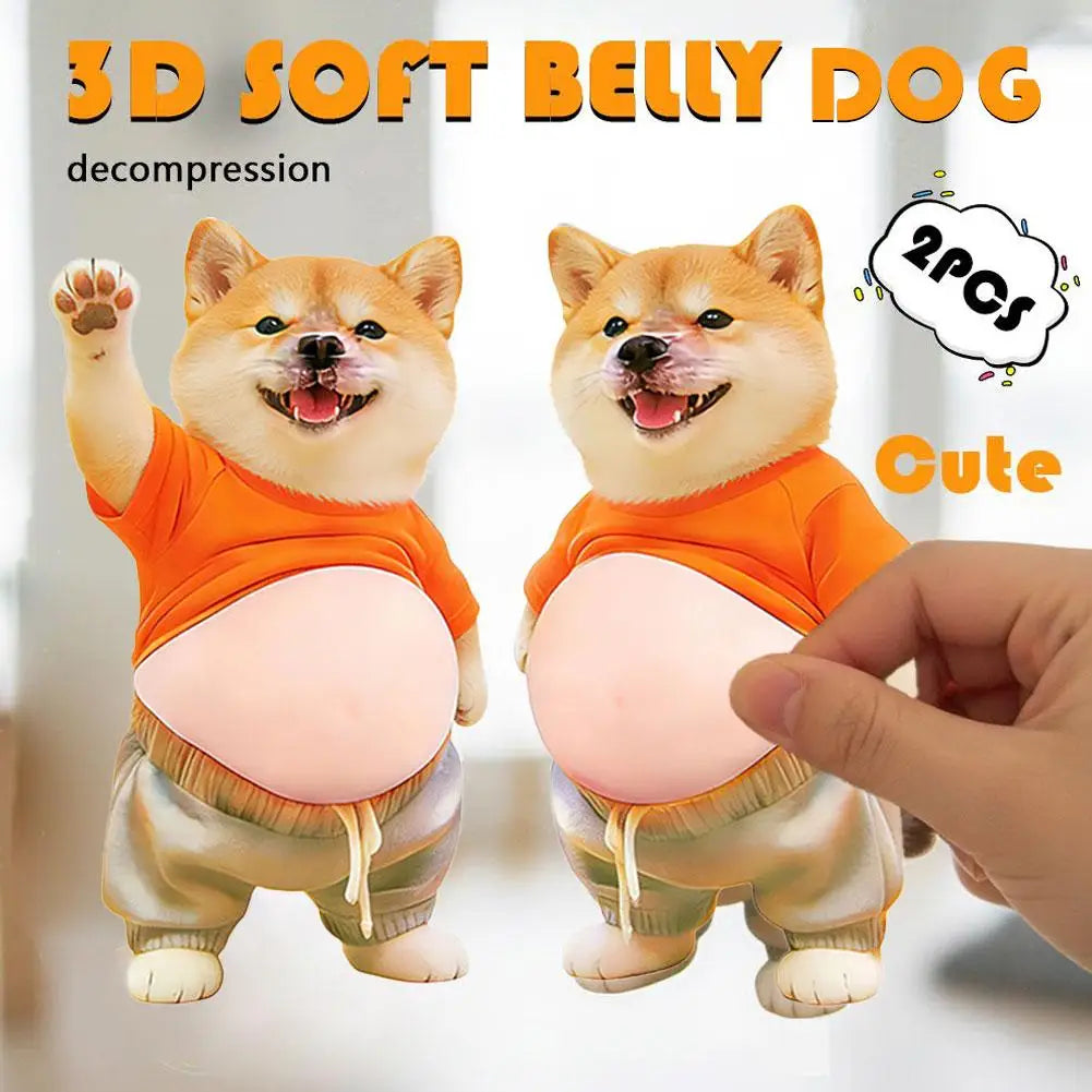 Funny Shiba Inu Car Door Anti-Collision Strips Silicone 3D Butt Protection Stickers Cute Cartoon Decorative Auto Accessories HIP