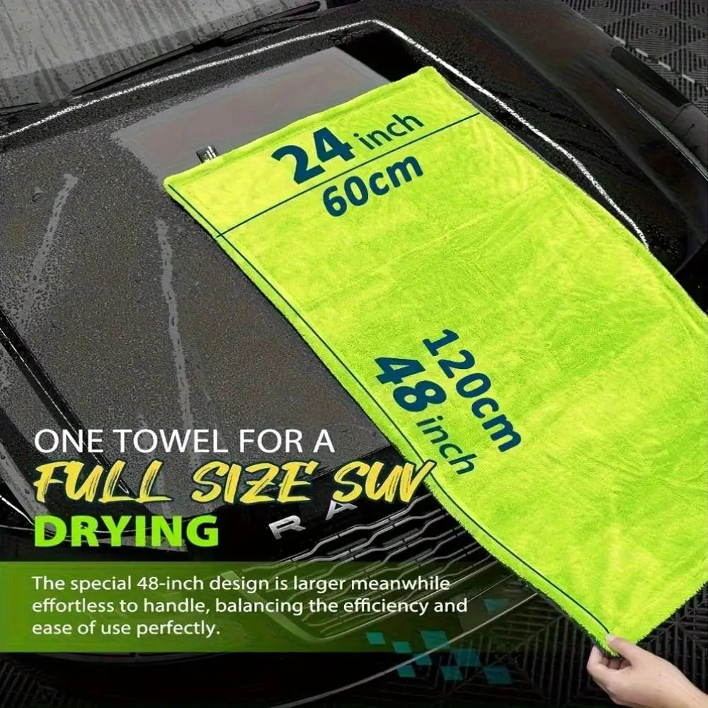 1400GSM Full-Size SUV Truck Drying Towel Double-Sided Microfiber Twisted Yarn Technology High Absorbency And Scratch-Resistant HIP