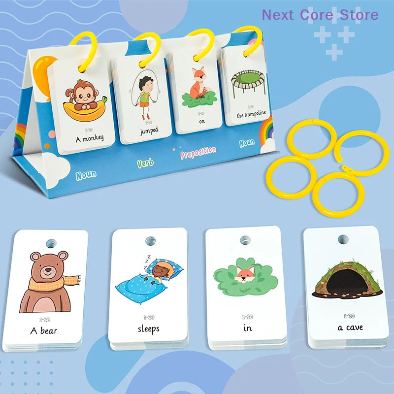 Sentence-Building Flip Chart – 78-Card Vocabulary Learning Kit Educational Learning Kit HIP